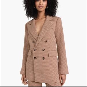 Favorite Daughter Blazer Size M NWT Phoebe Houndstooth Toffee Corporate Jacket